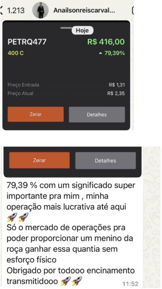 Anailson, que trabalha na lavoura, teve semanas de R$ 228, R$ 160, R$ 200 e R$ 416 em resultado.